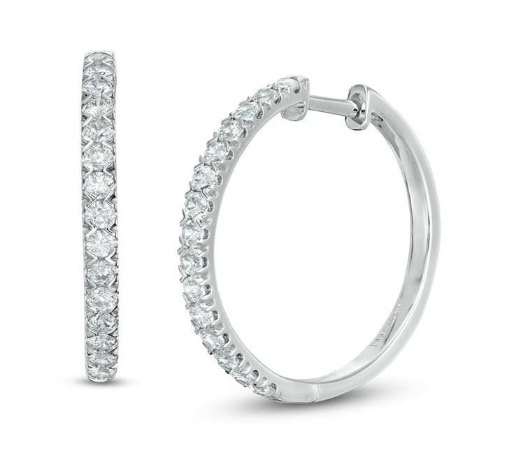 Diamond Hoop Earrings - 0.95 ct