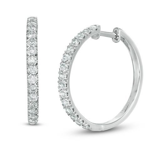 Diamond Hoop Earrings - 0.95 ct