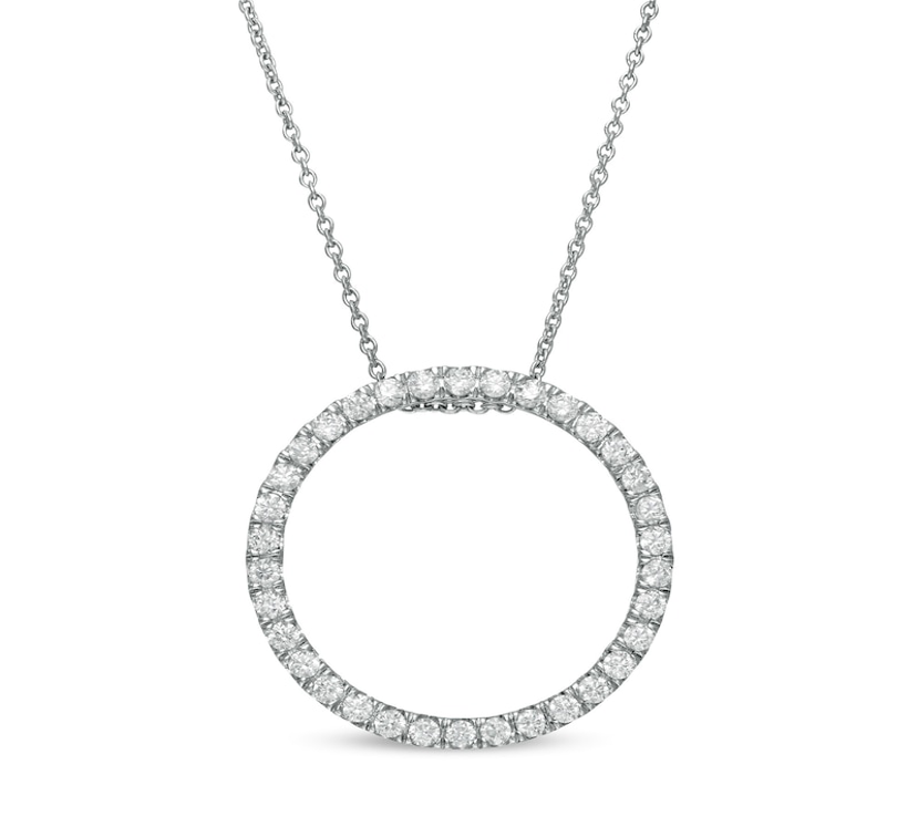 Diamond Circle Pendant Necklace - 0.50 ct