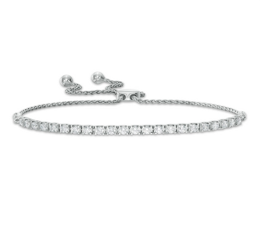 Diamond Bar Bolo Bracelet - 0.95 ct