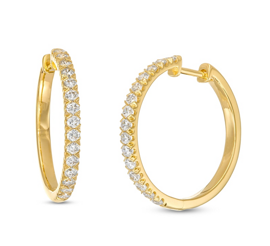 Diamond Hoop Earrings - 0.95 ct