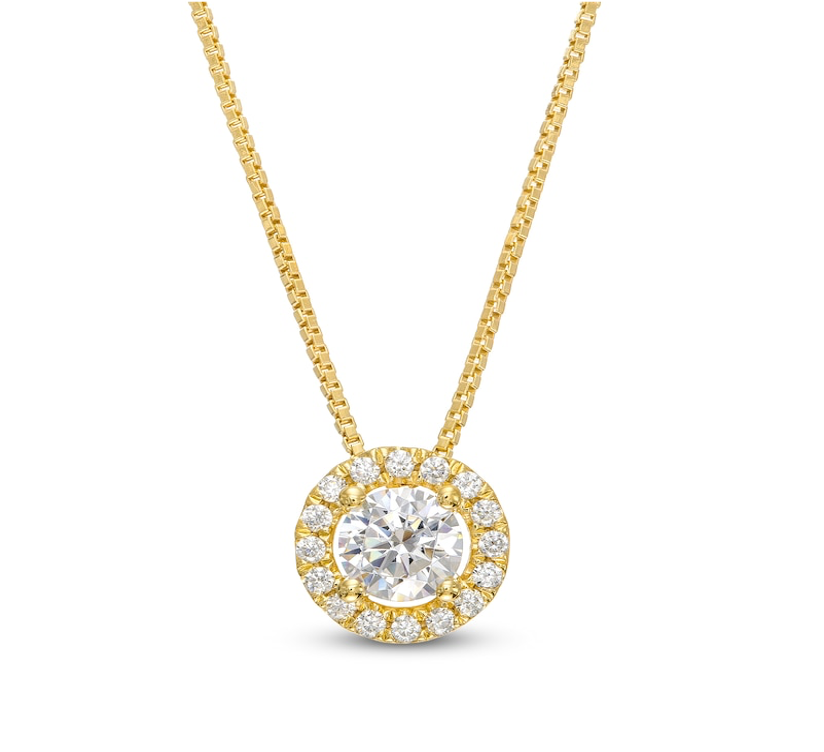 Diamond Frame Pendant Necklace - 0.45 ct