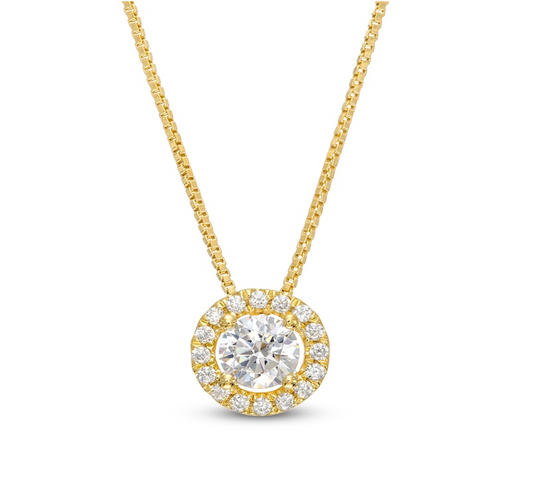 Diamond Frame Pendant Necklace - 0.45 ct