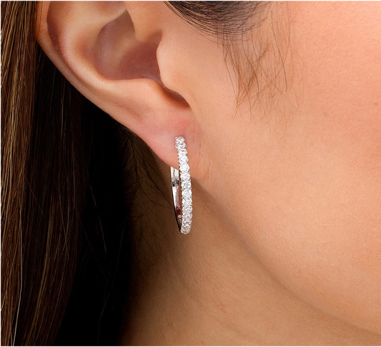 Diamond Hoop Earrings - 0.95 ct